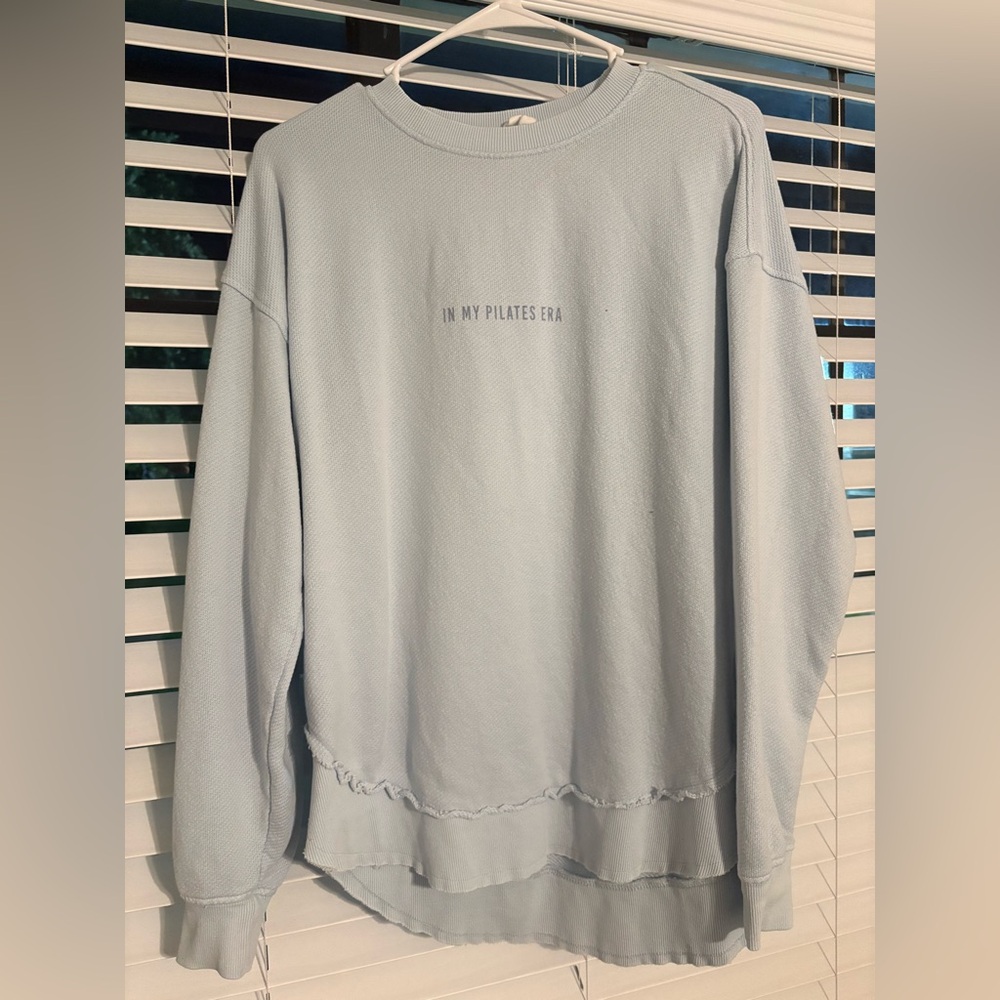 “In My Pilates Era” Light Blue Sweatshirt